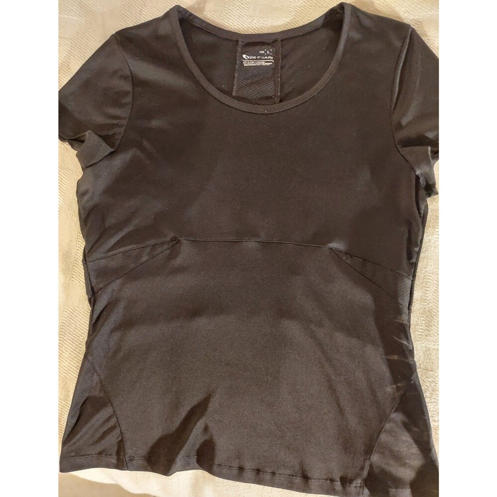 Black Tek Gear Slim Fitted Womens Dry Tek Shirt Sz Large